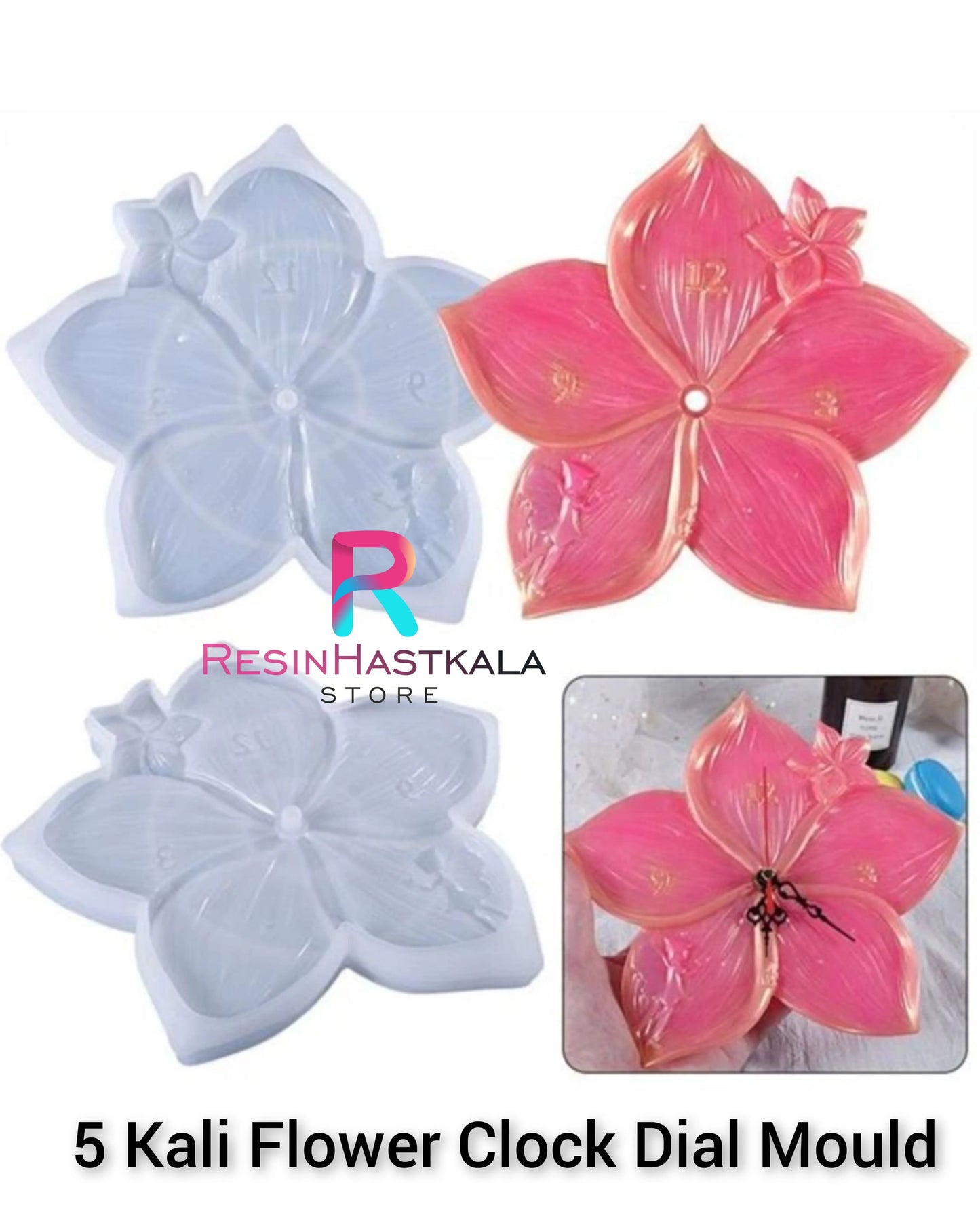 5 Kali Flower Clock Mould