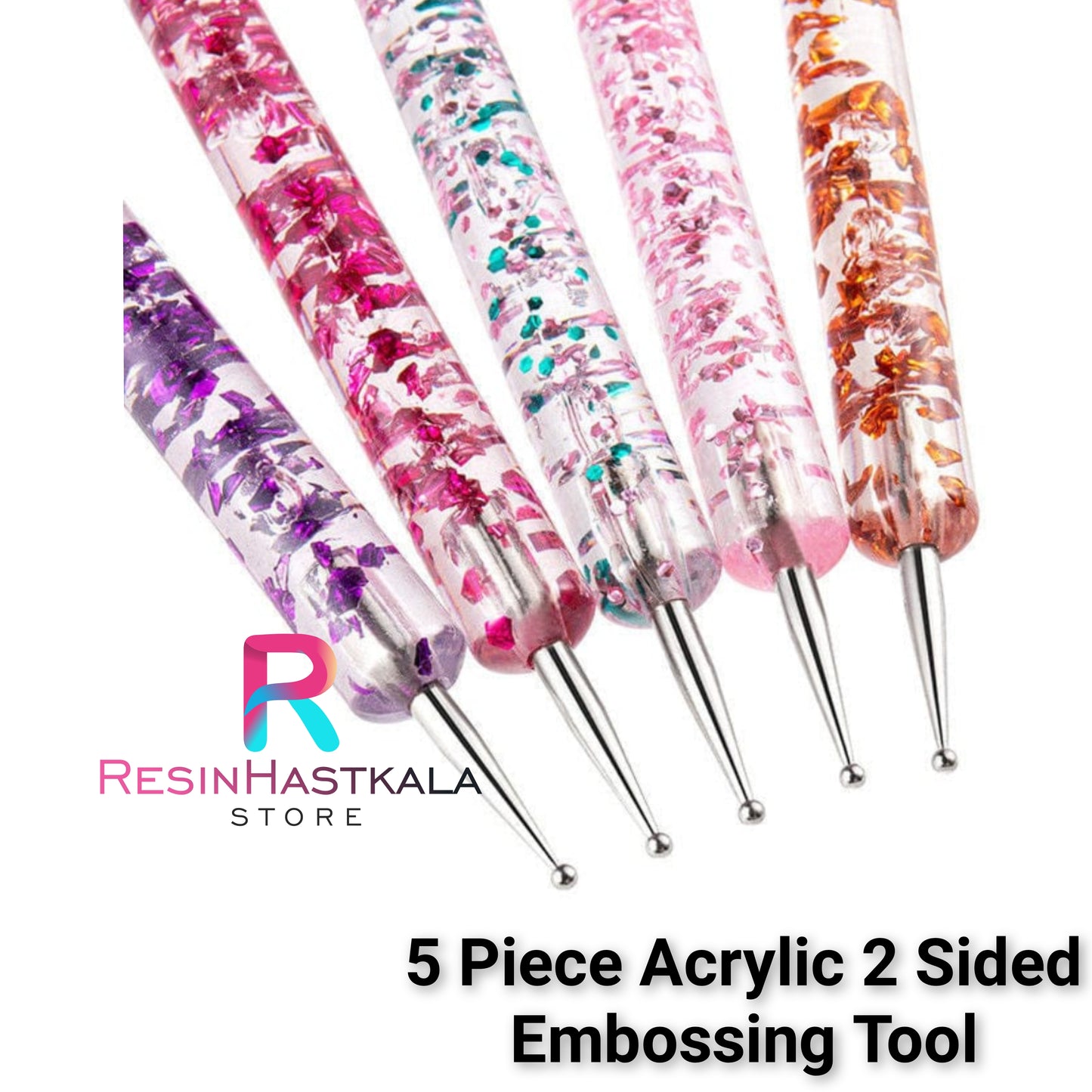 5 Piece Acrylic 2 Sided Embossing Tool