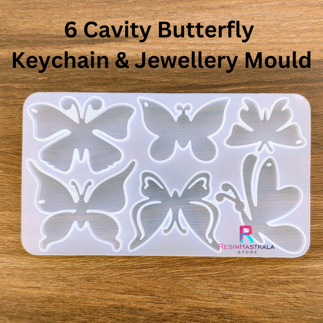 6 Cavity Butterfly Keychain & Jewellery Mould