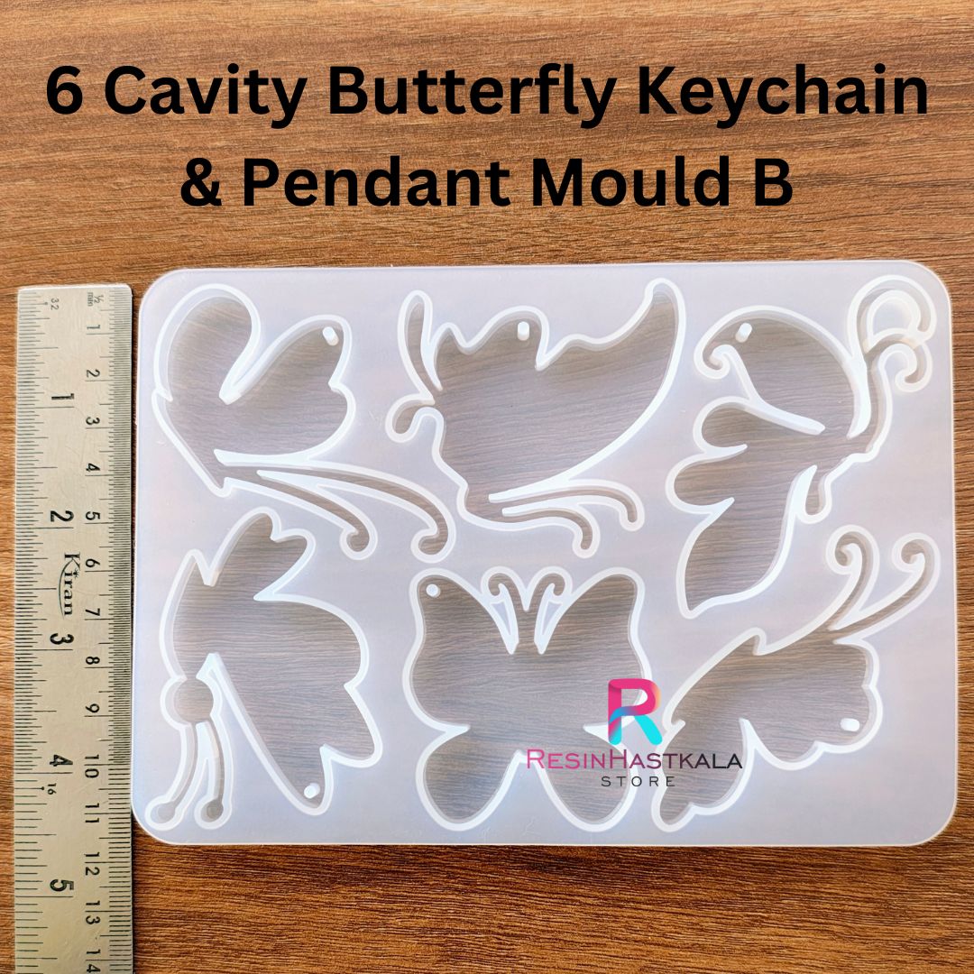 6 Cavity Butterfly Keychain & Pendant Mould B