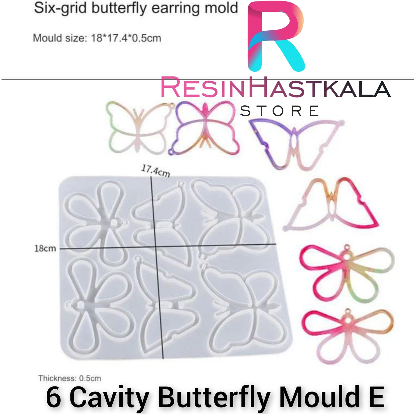 6 Cavity Butterfly Mould E