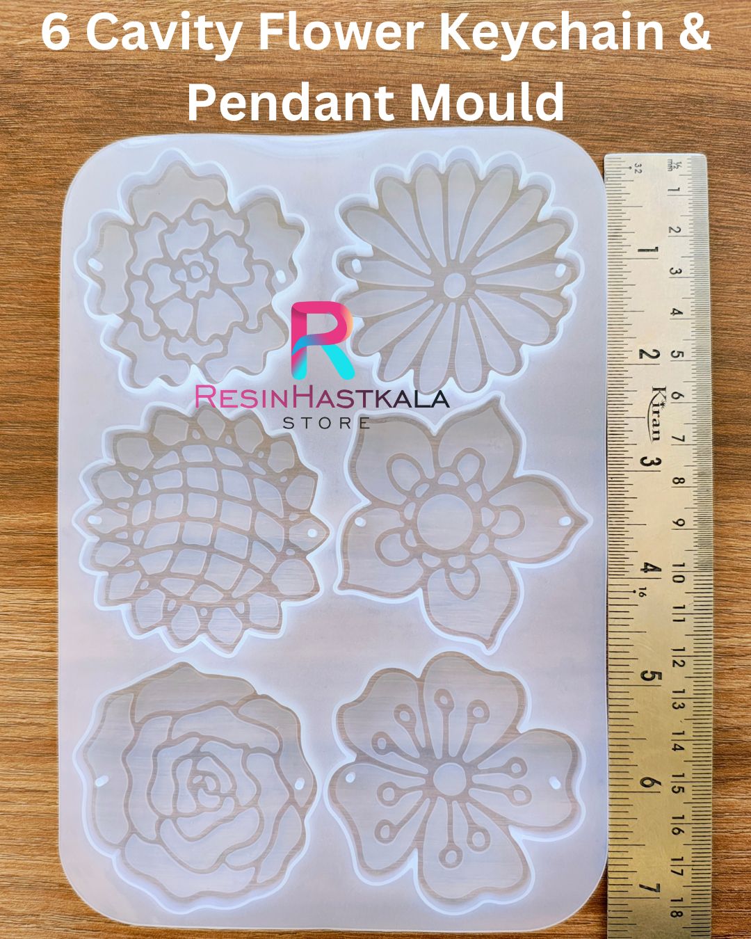 6 Cavity Flower Keychain & Pendant Mould