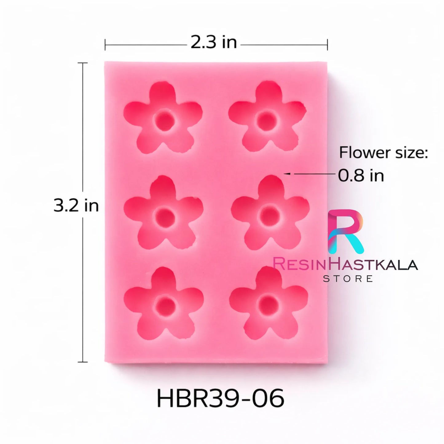 6 Cavity Flower Pink Mould - HBR39-06
