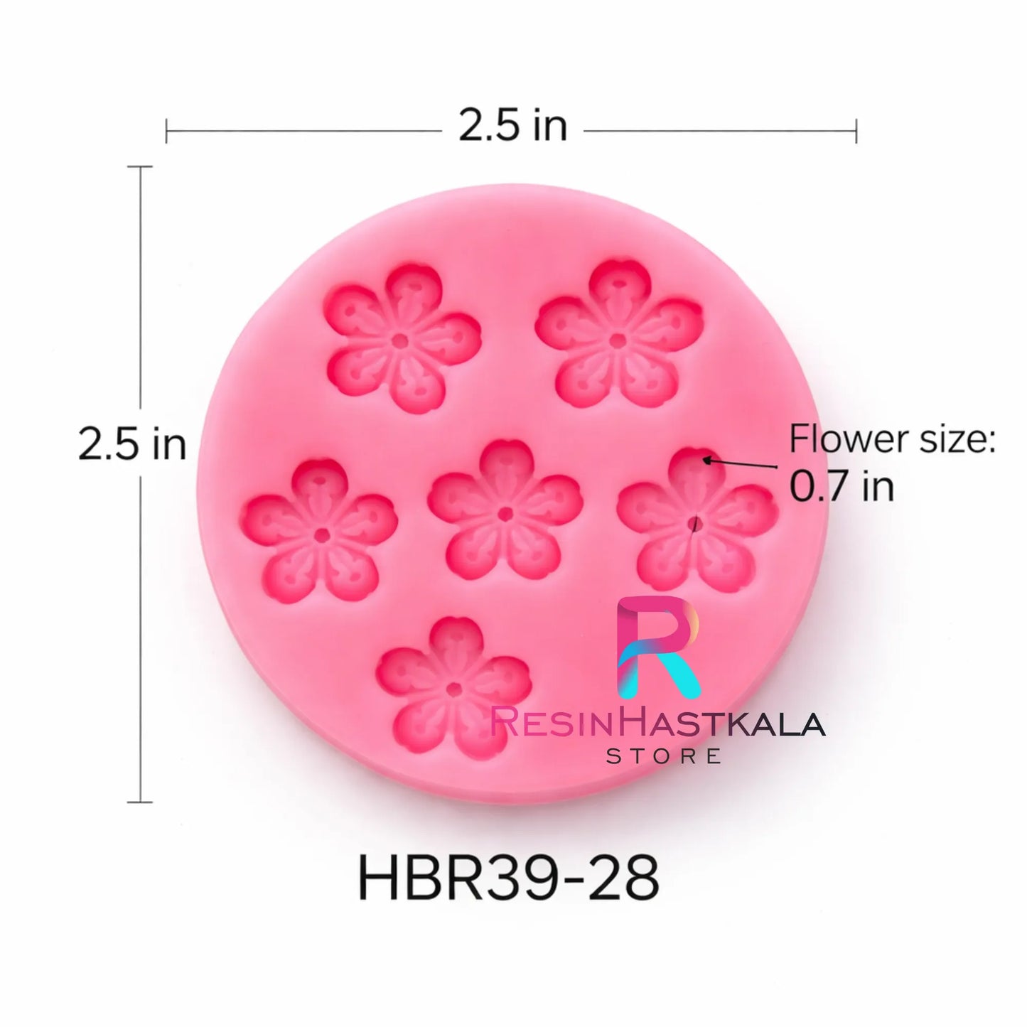 6 Cavity Flower Pink Mould - HBR39-28
