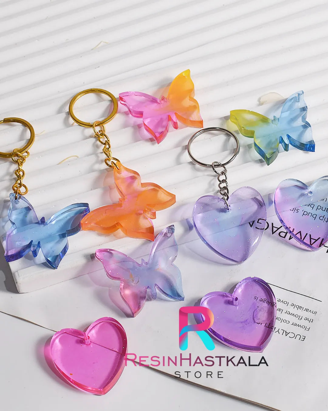 6 Cavity Heart Keychain Mould