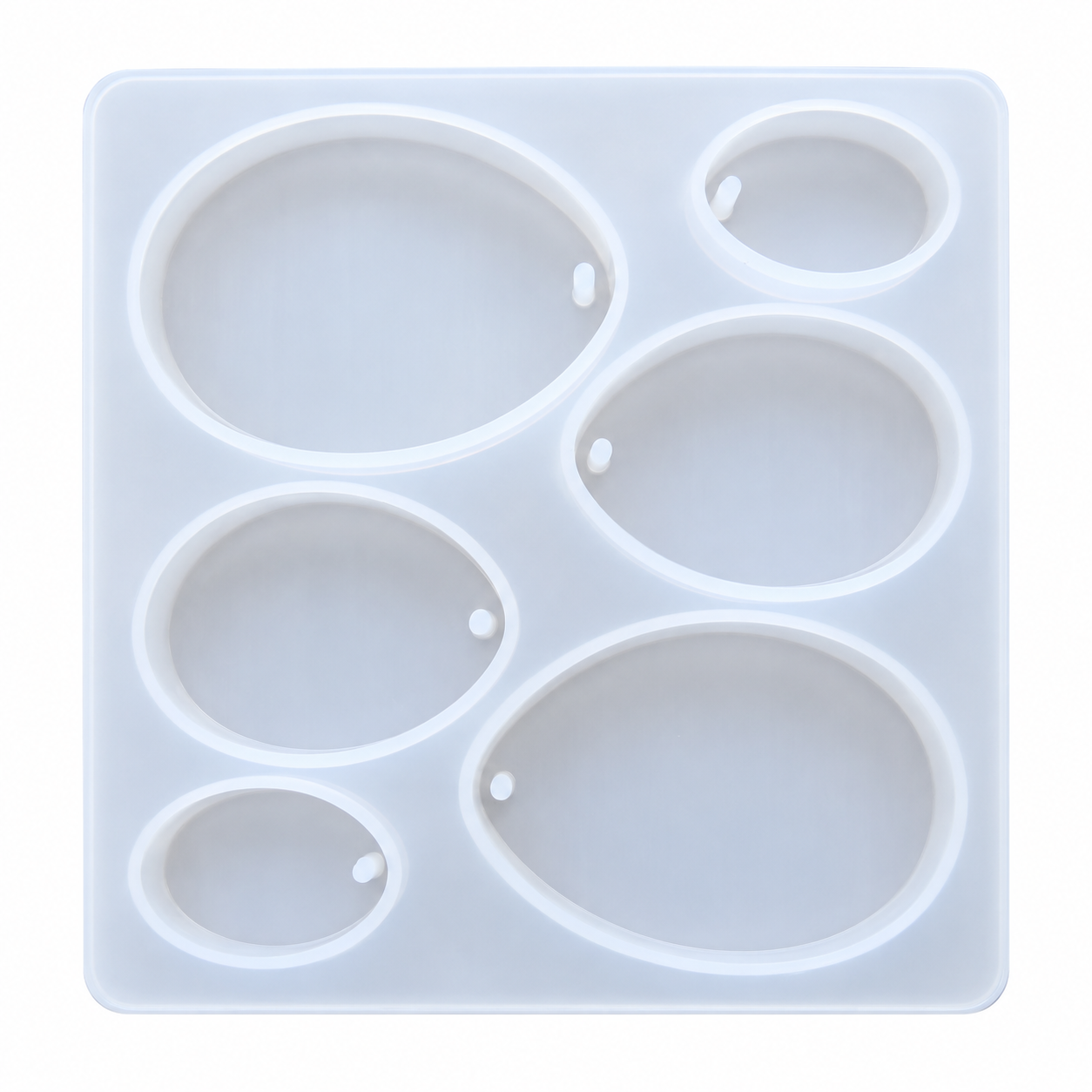 6 Cavity Oval Jewellery Mould With Hole