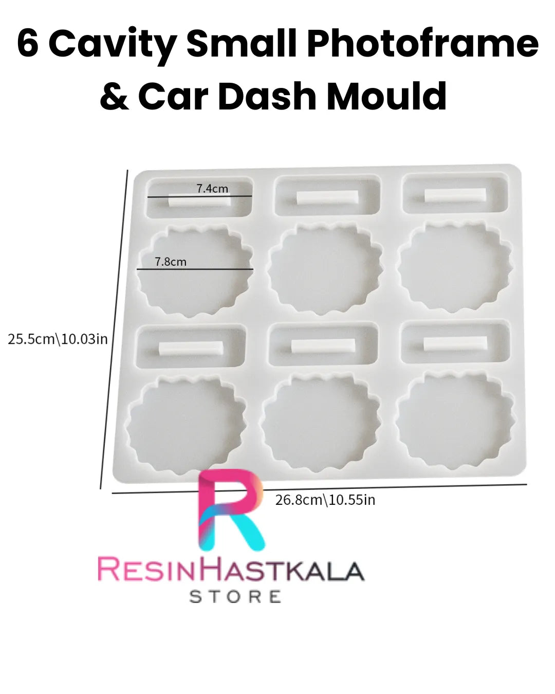 6 In 1 Agate Round Photoframe & Car Dash Mould