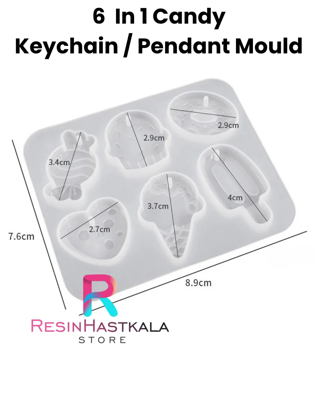 6 In 1 Candy Keychain / Pendant Mould