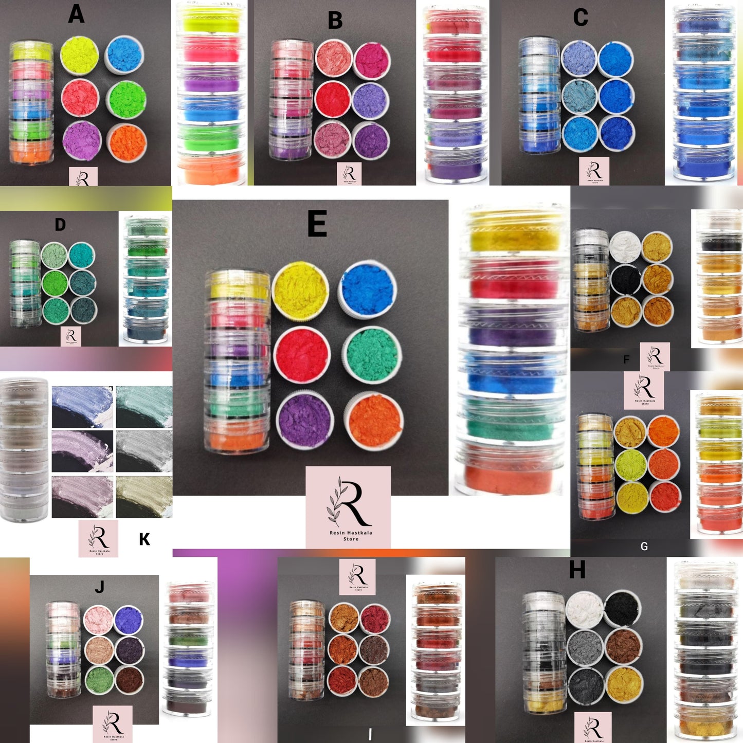 6 In 1 Mica/Pearl Powder Set Of 11 (A To k)