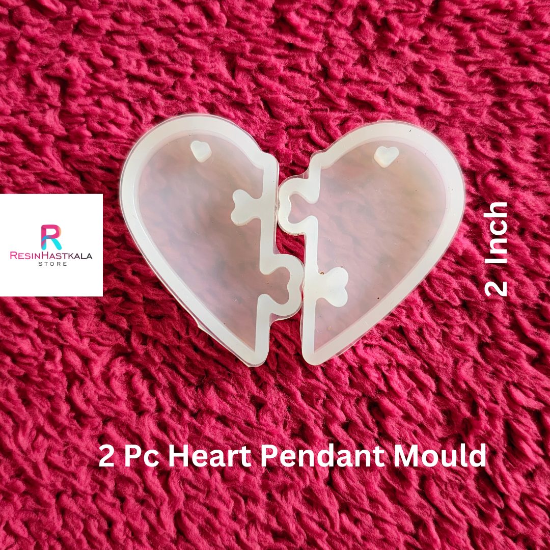 2 Pc Heart Pendant Mould