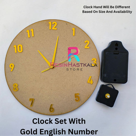 Golden English Number Clock Set