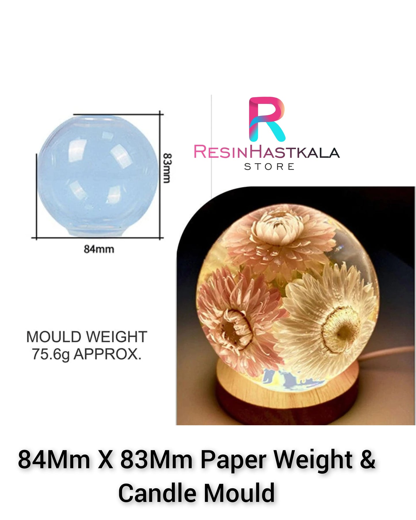 84Mm X 83Mm Paper Weight & Candle Mould