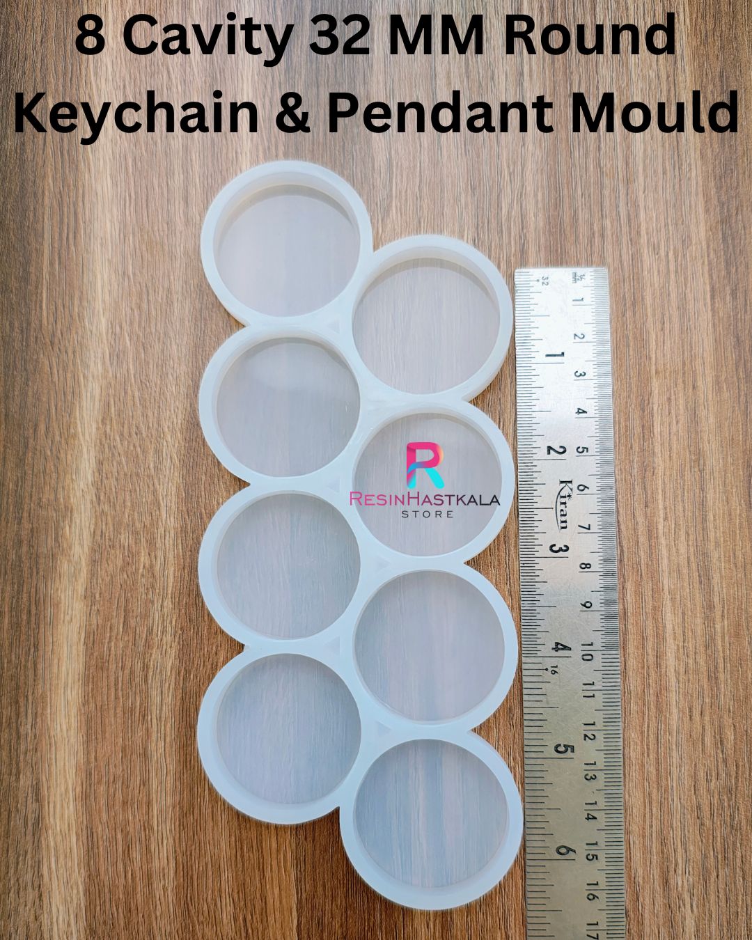 8 Cavity 32 MM Round Keychain & Pendant Mould