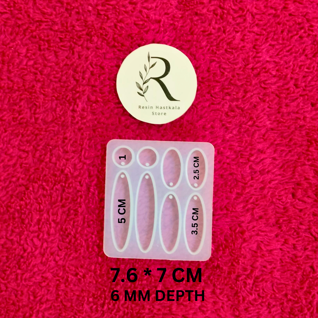 8 Cavity Oval Jewellery Mould With Hole