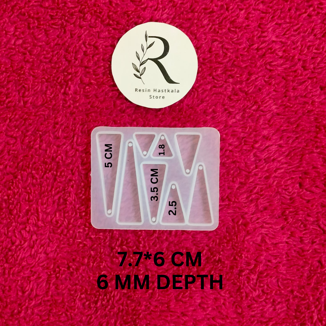 8 Cavity Triangle Jewellery Mould With Hole