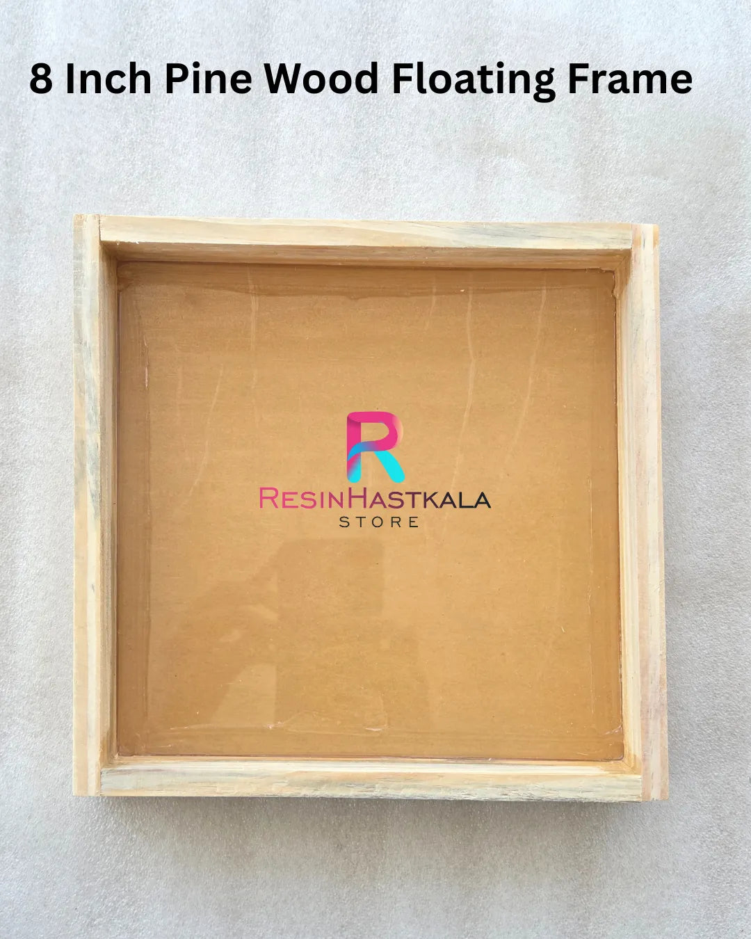 8 Inch Pine Wood Floating Frame with Transparent Acrylic Base – Varmala Preservation
