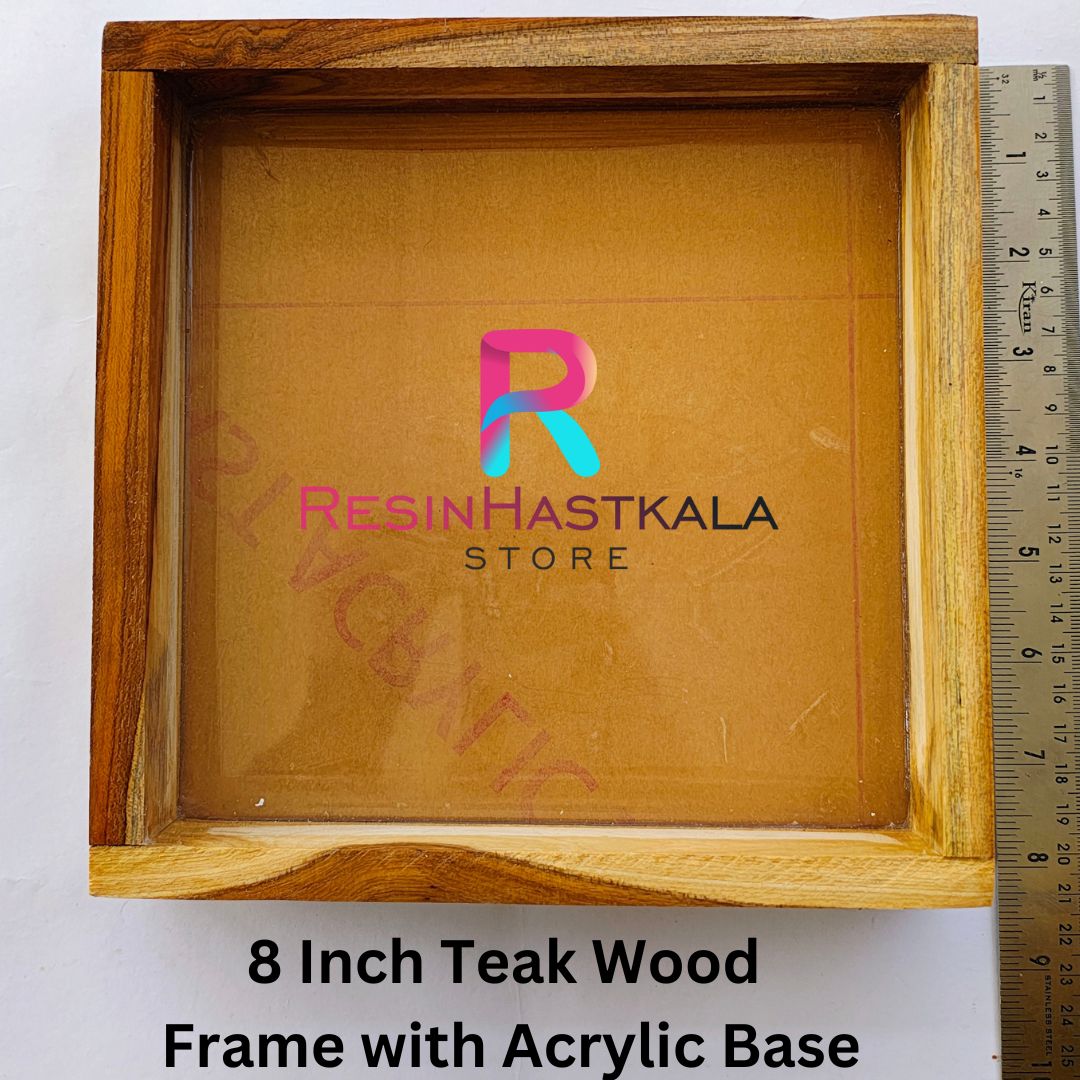 8 Inch Teak Wood Frame with Acrylic Base