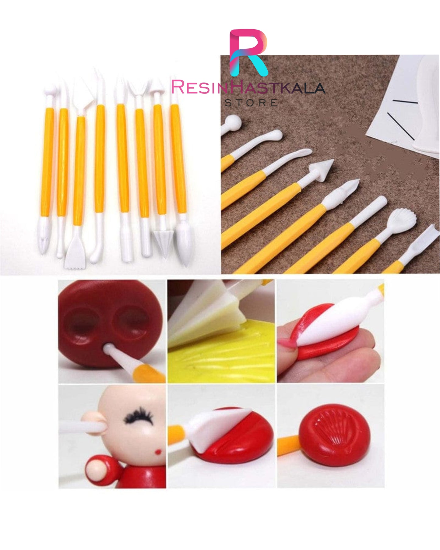 8 Piece Plastic Modelling Clay Tools