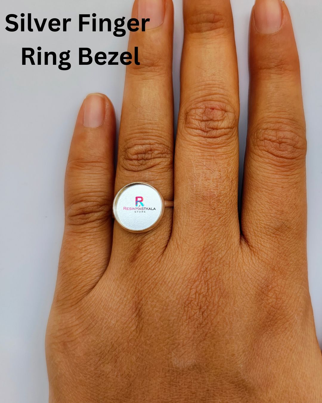 Big Silver Finger Ring Bezel (1.5 Cm)