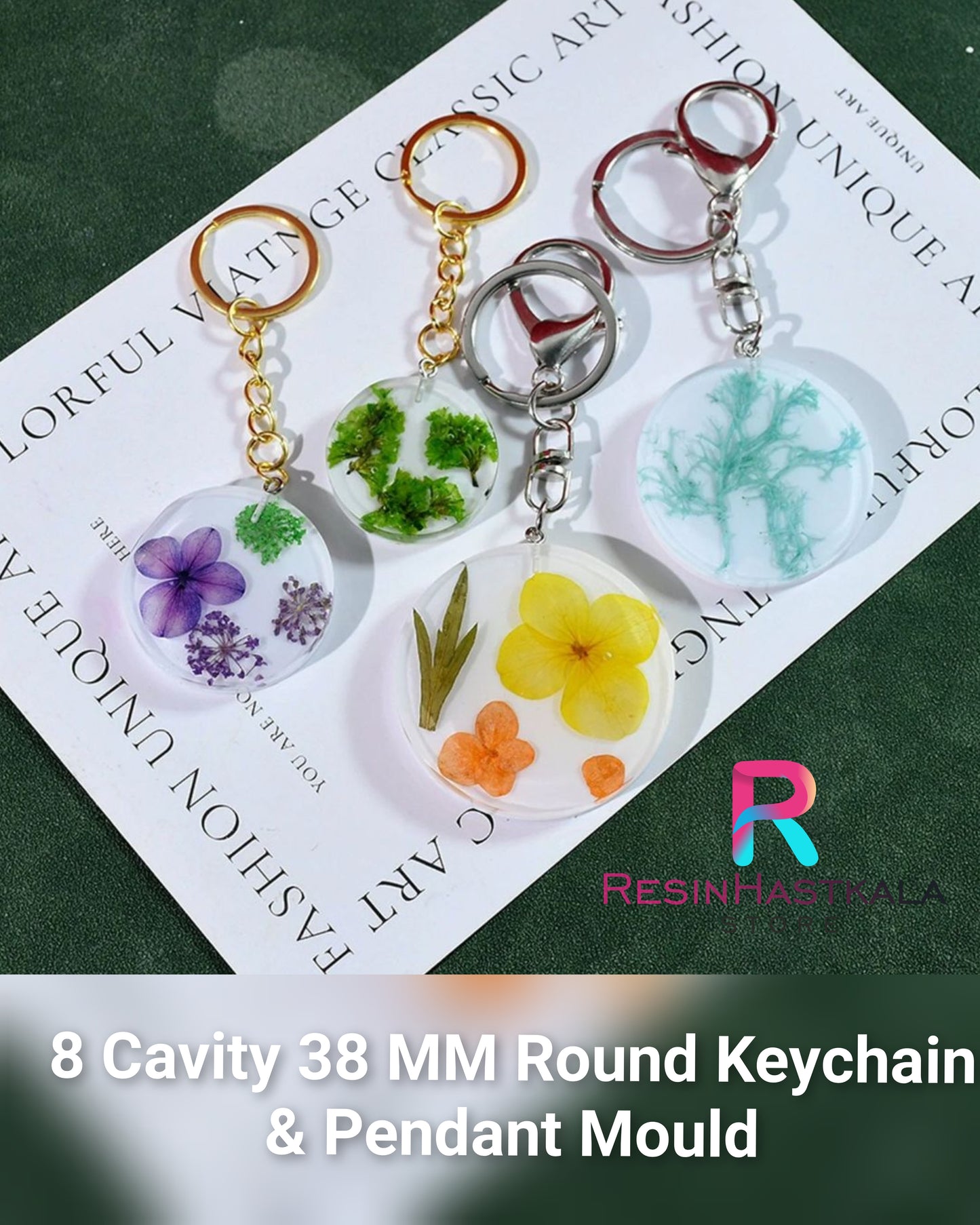 8 Cavity 38 MM Round Keychain & Pendant Mould