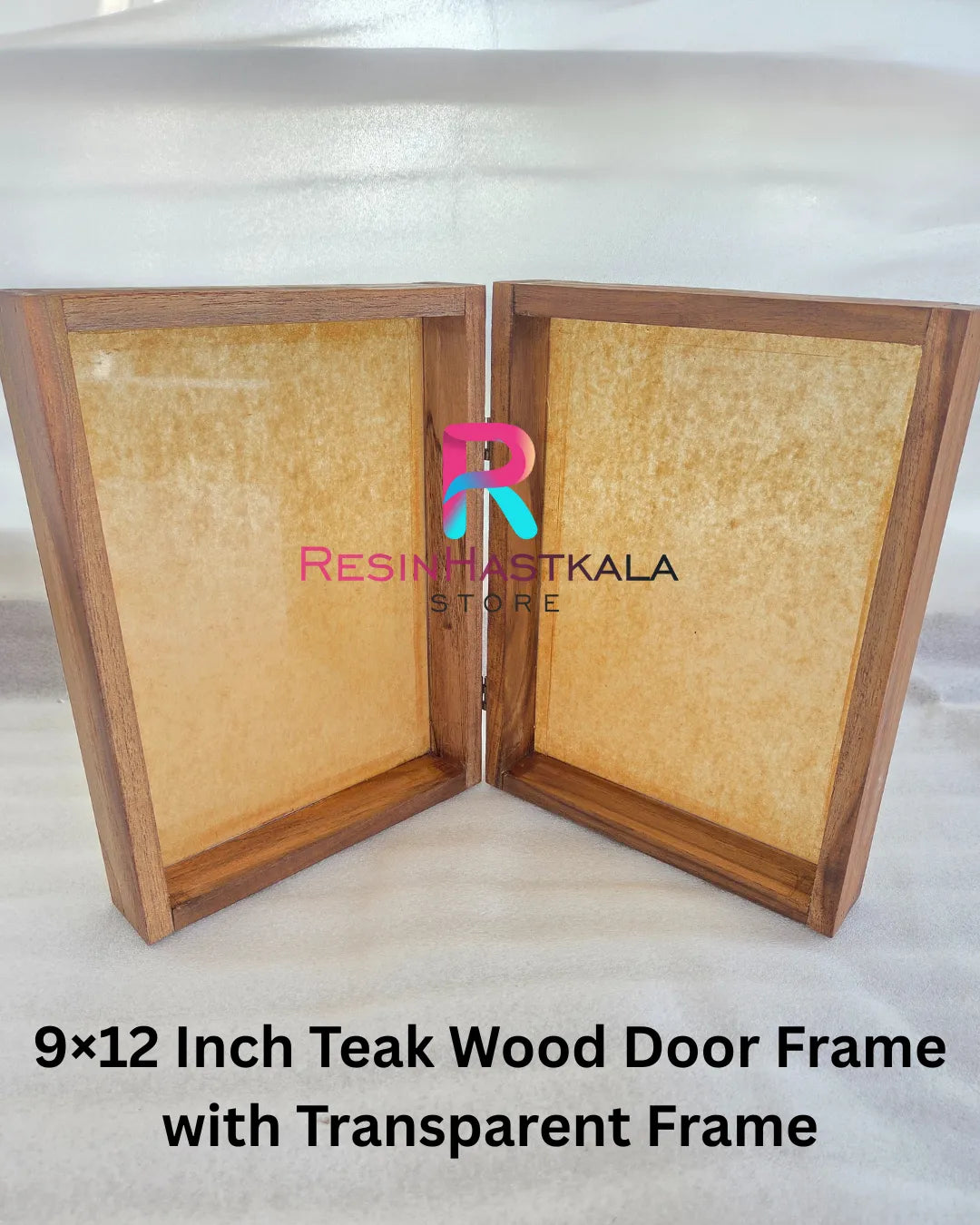 9×12 Inch Teak Wood Double Door Photo Frame | Transparent Acrylic