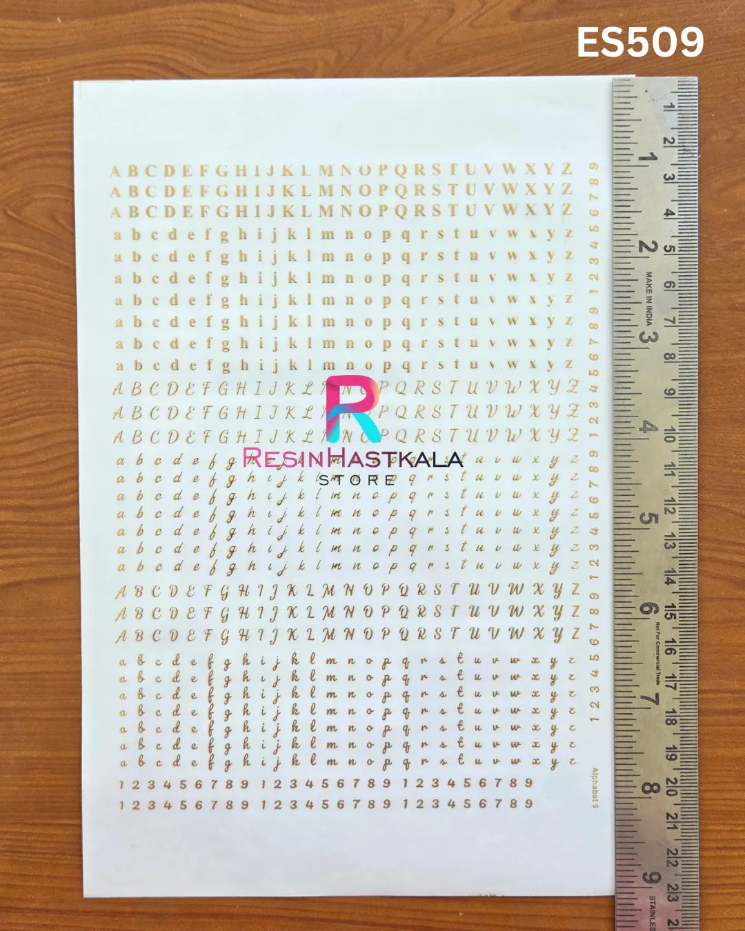 A5 Golden Embossed Sticker – ABCD / Alphabet Design (ES509)