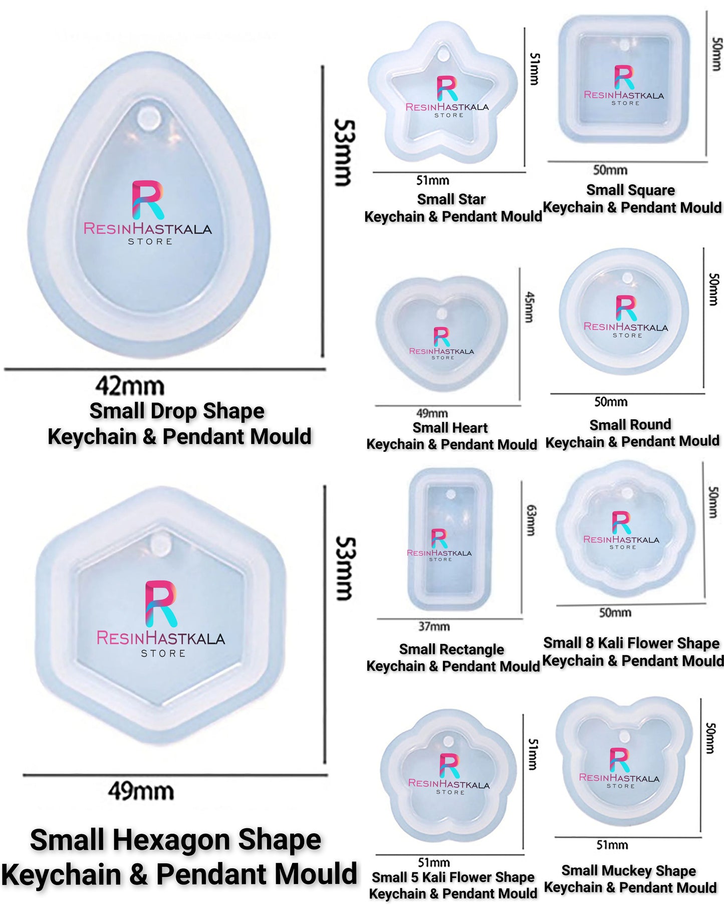 All 10 Small Keychain & Pendant Mould