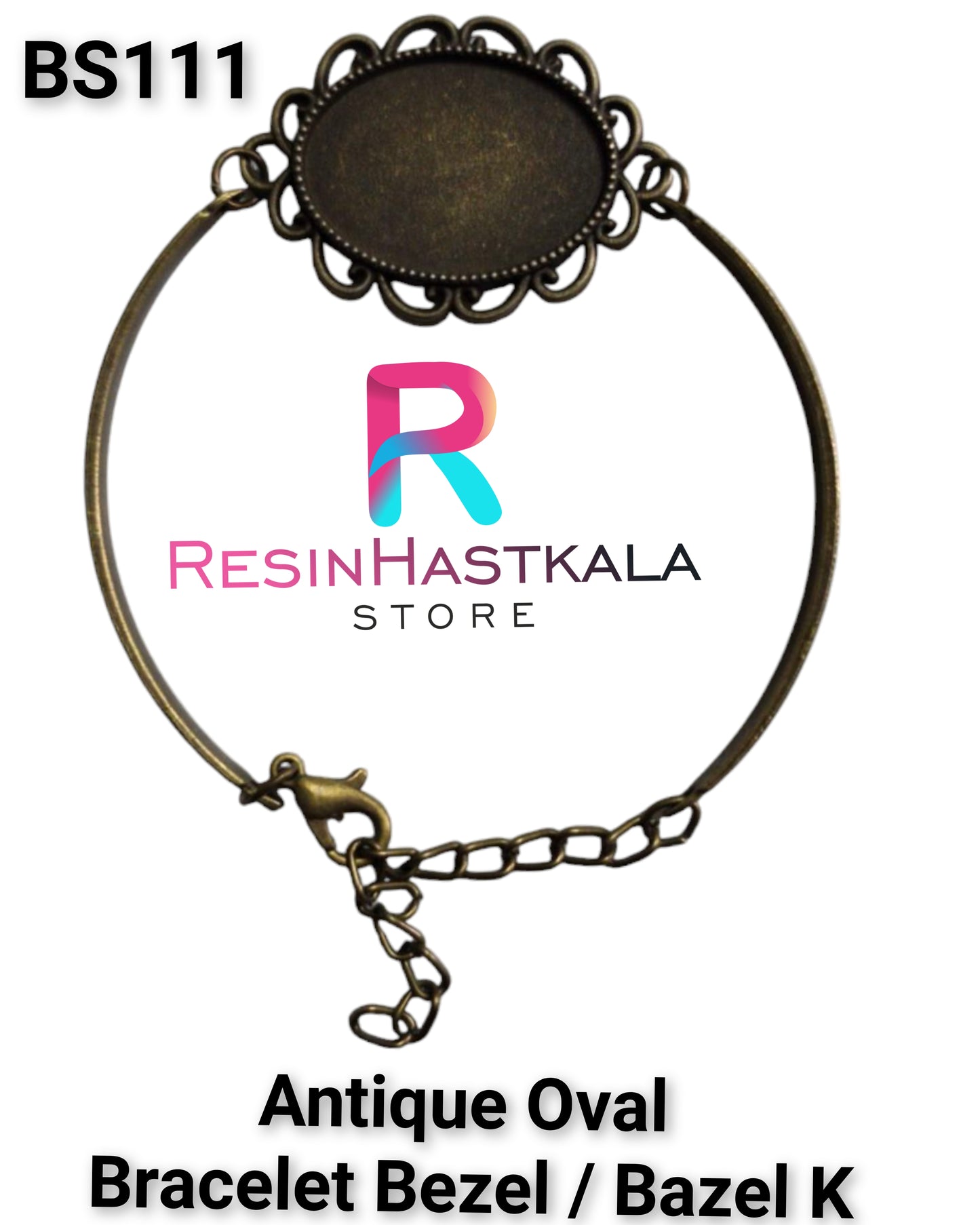 Antique Oval Bracelet Bazel Base K