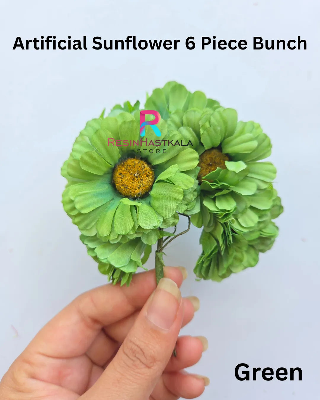 Artificial Sunflower 6 Piece Bunch - Green