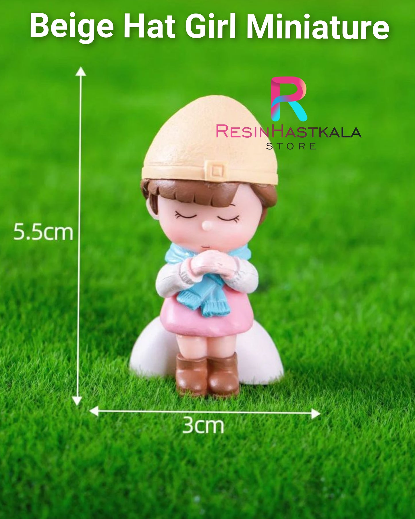 Beige Hat Girl Miniature