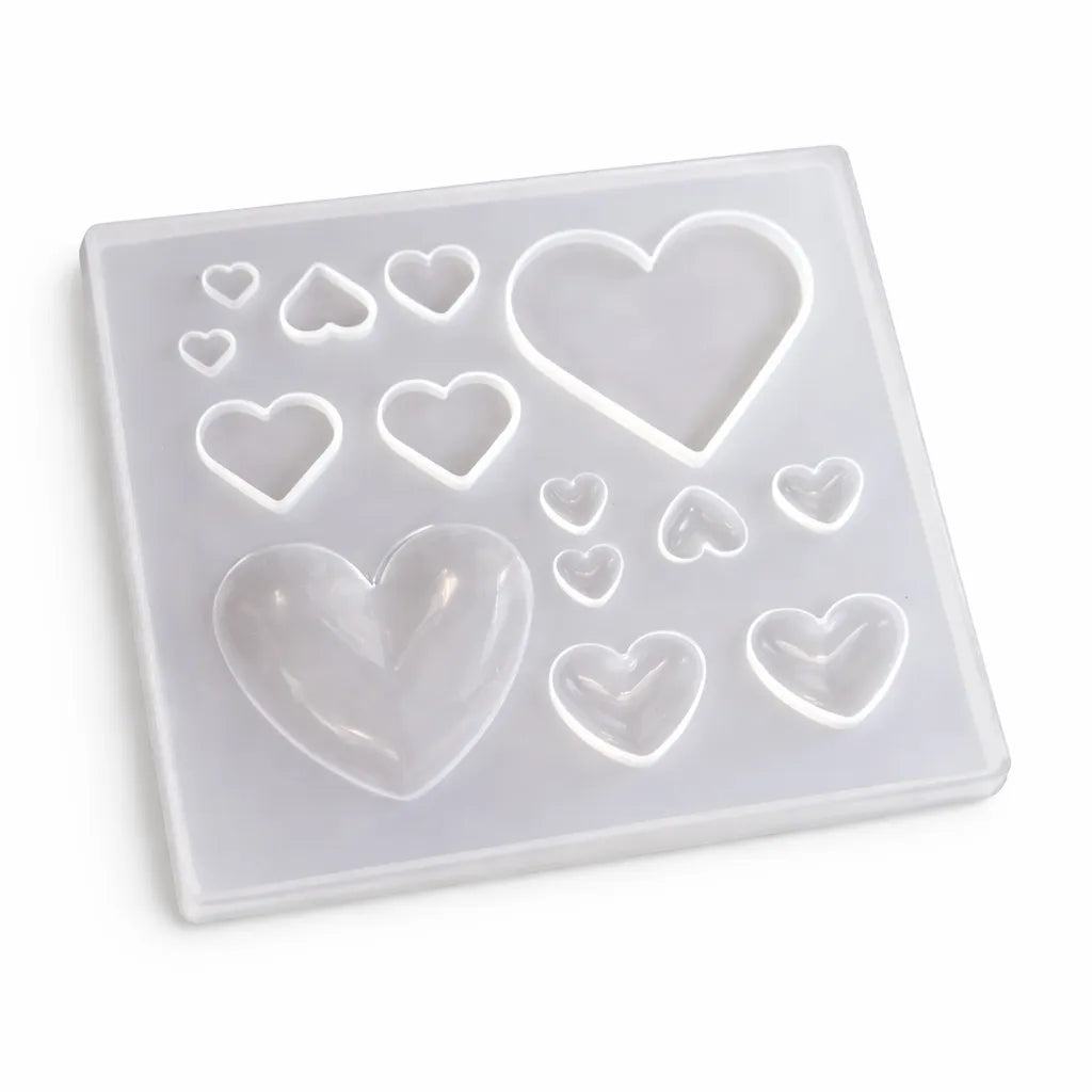 Big 14 In 1 Heart Jewellery & Pendant Mould - 5×5.5 Inch