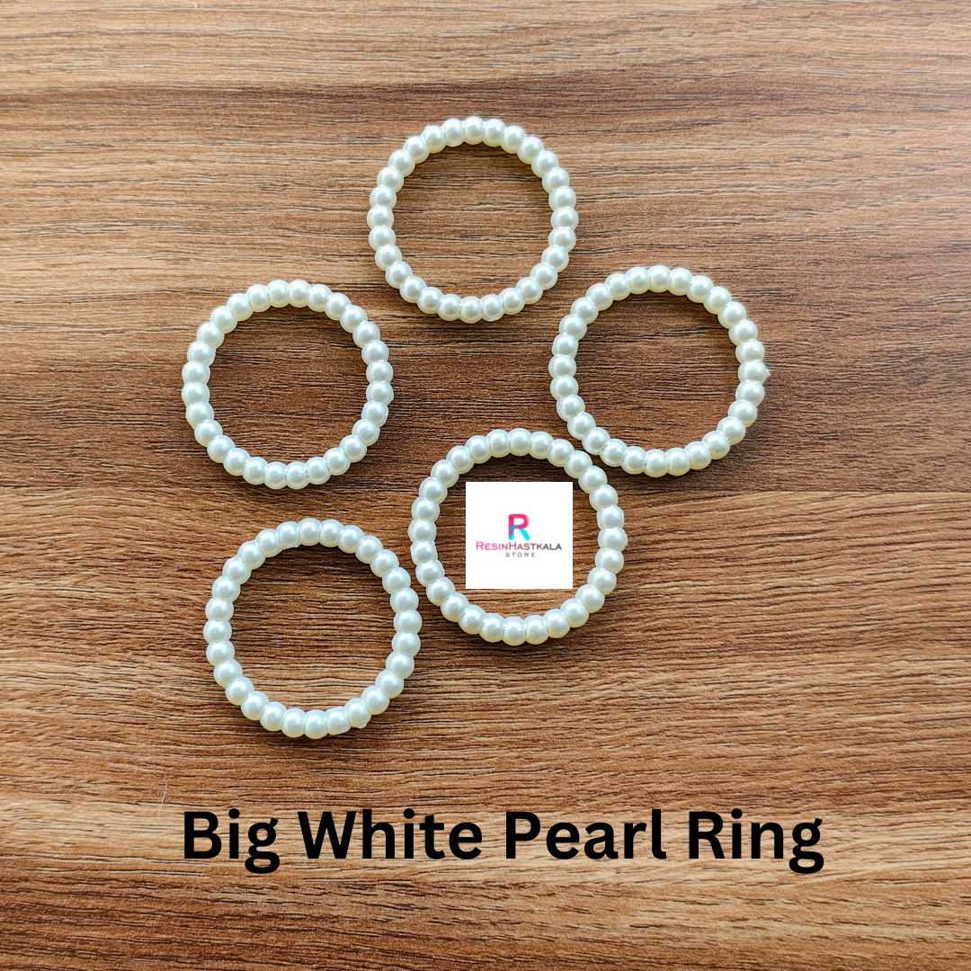 Big Pearl Ring - 1.4 Inch Approx (10 Piece)
