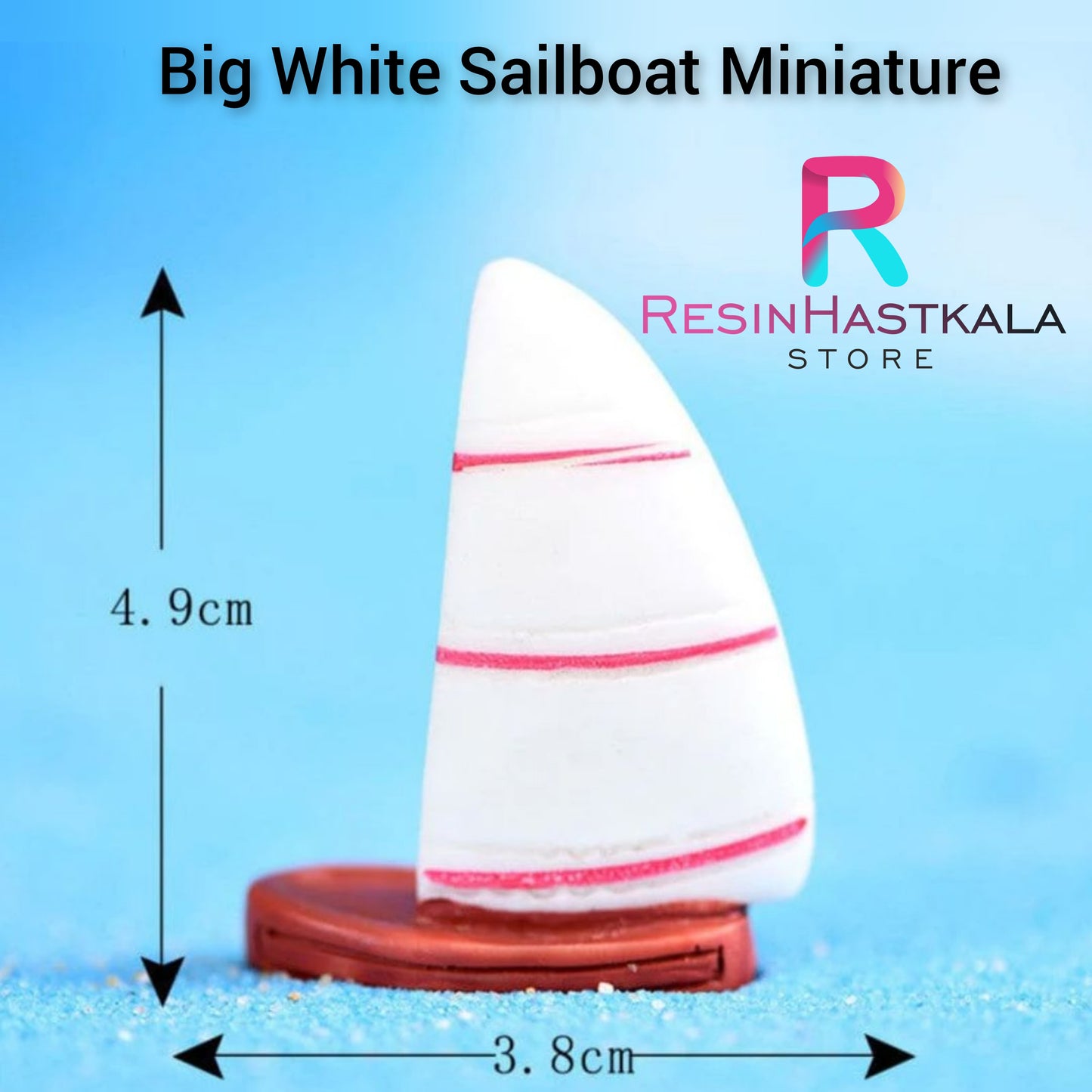 Big White Sailboat Miniature