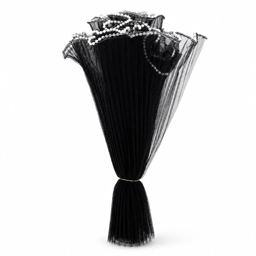 Black Bouquet Wrapping Net (2.25 Yards/Pack) for Flower Bouquets, Pipe Cleaner Flowers & Gift Wrapping