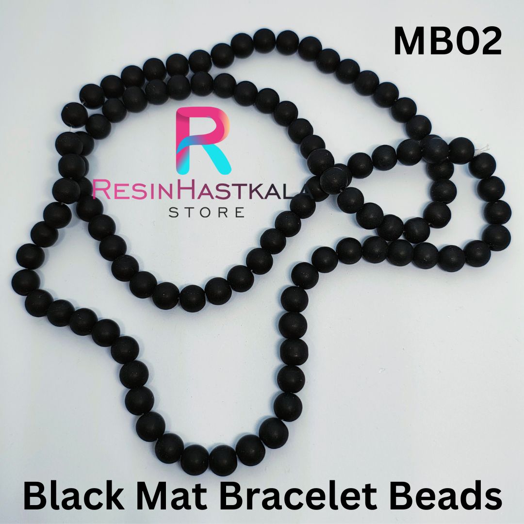 Black Mat Rakhi & Bracelet Beads (20 Gram)