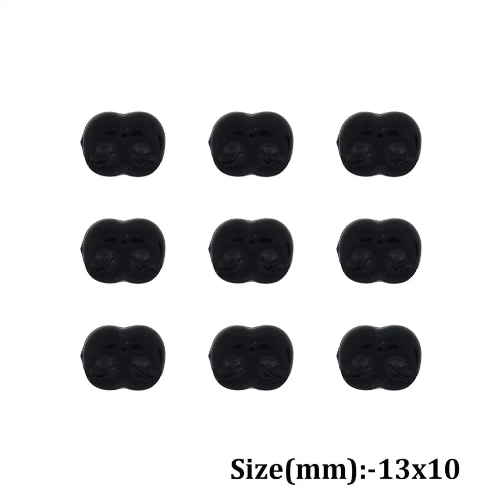 Black Puppy Nose Flat Base (13 x 10mm) – 25 pcs Pack for Teddy, Dog & Pipe Cleaner Animal Making