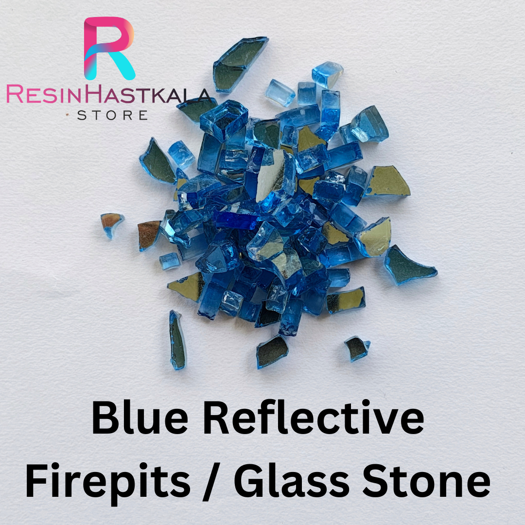 Blue Reflective Fire Pit Glass Stones