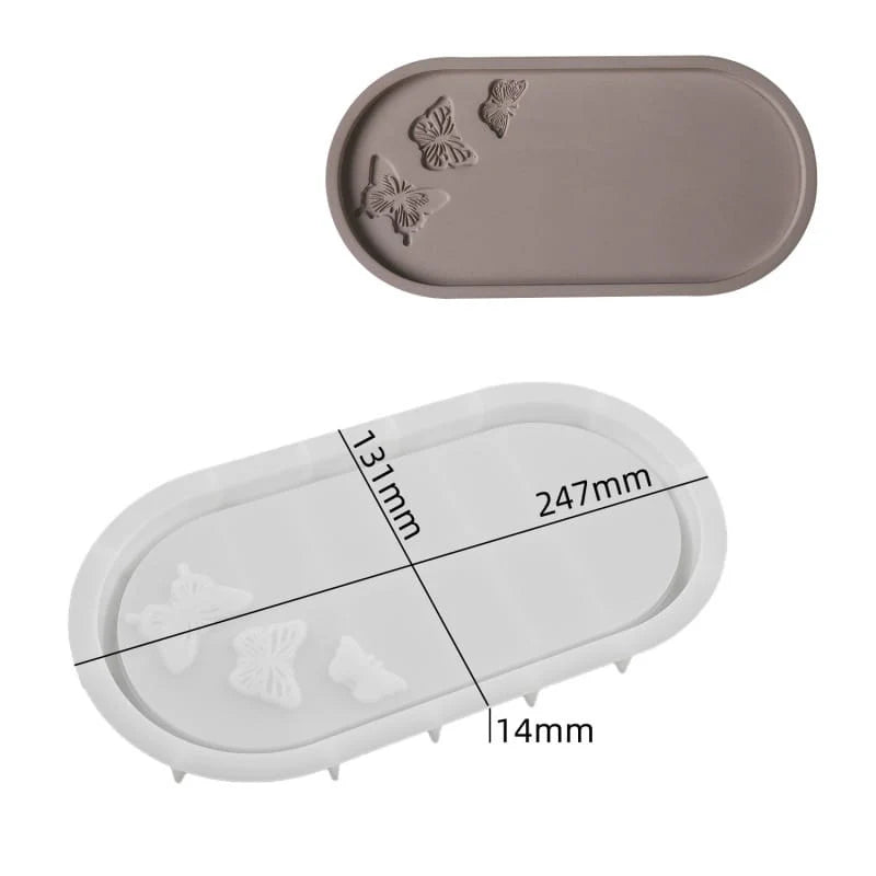 Butterfly Print Oval Tray Mould