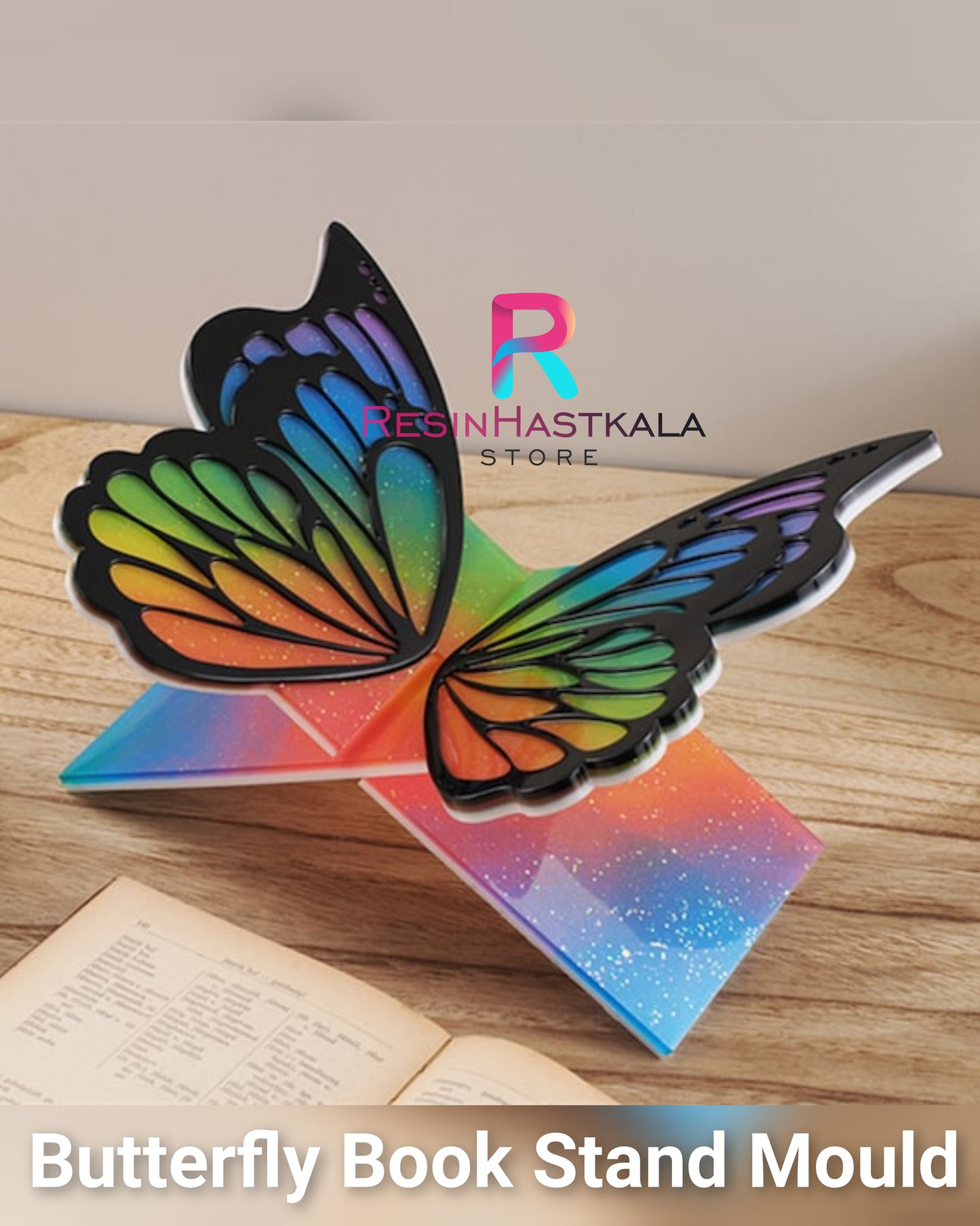 Butterfly Book Stand Mould (Set of 2)