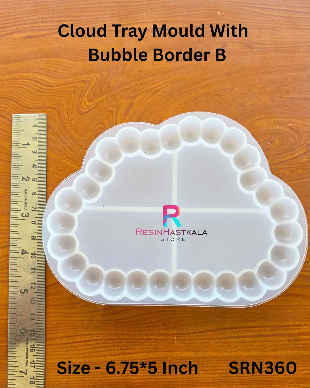 Cloud Tray Mould With Bubble Border B