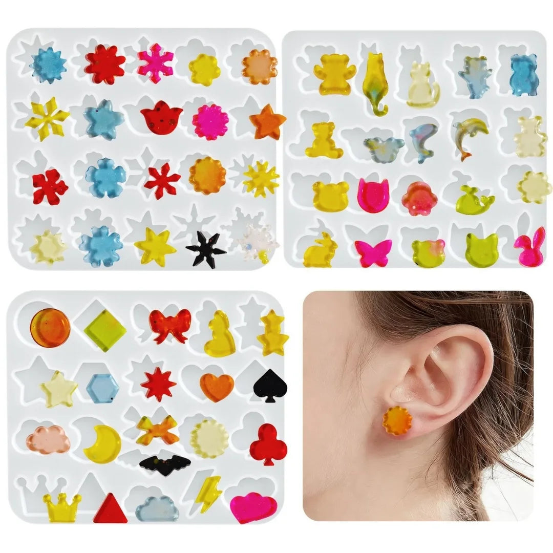 20 Cavity Classic Geometric Earrings Mould for DIY Resin, Jewellery & Earring Making