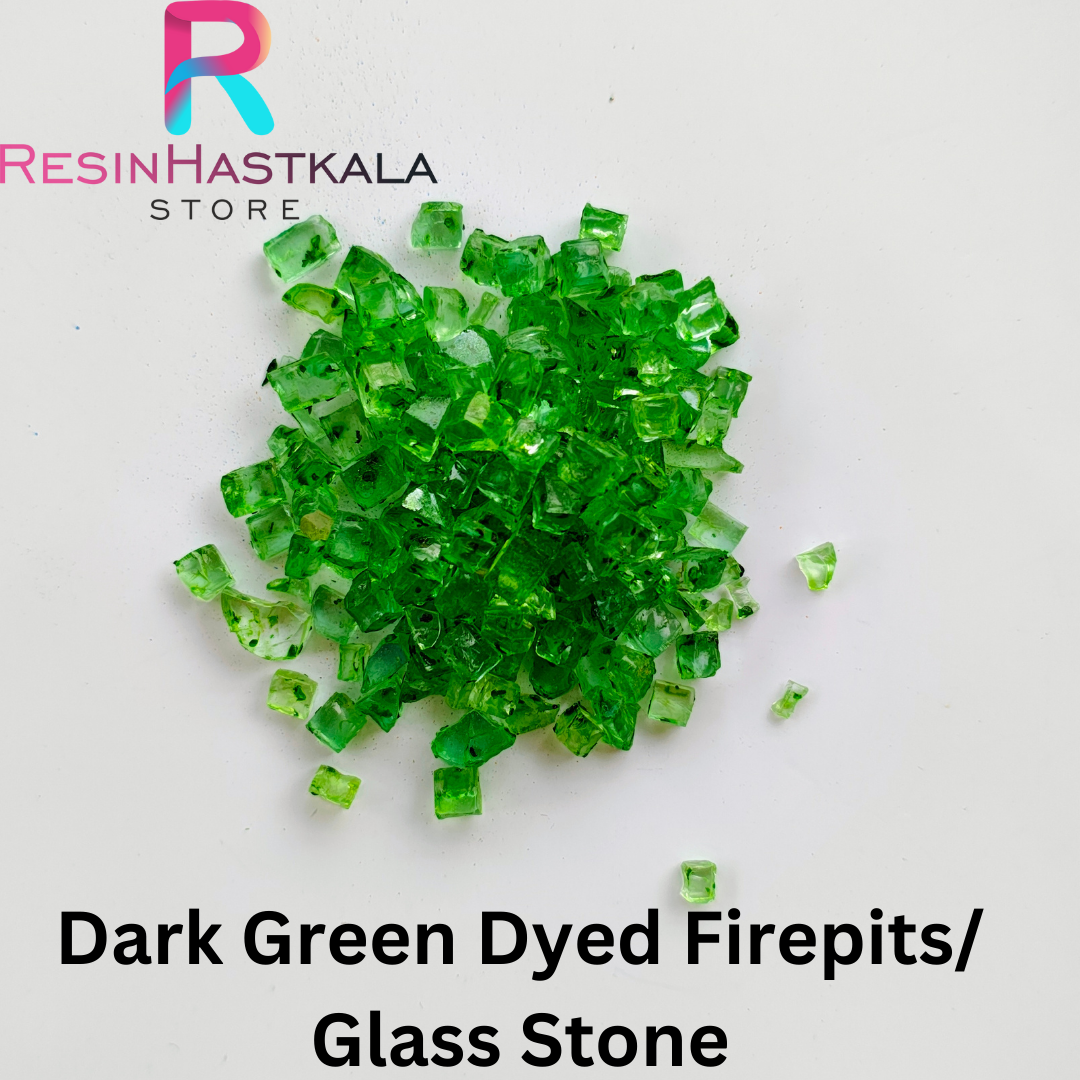 Dark Green Dyed Firepits / Glass Stone (100 Gram)