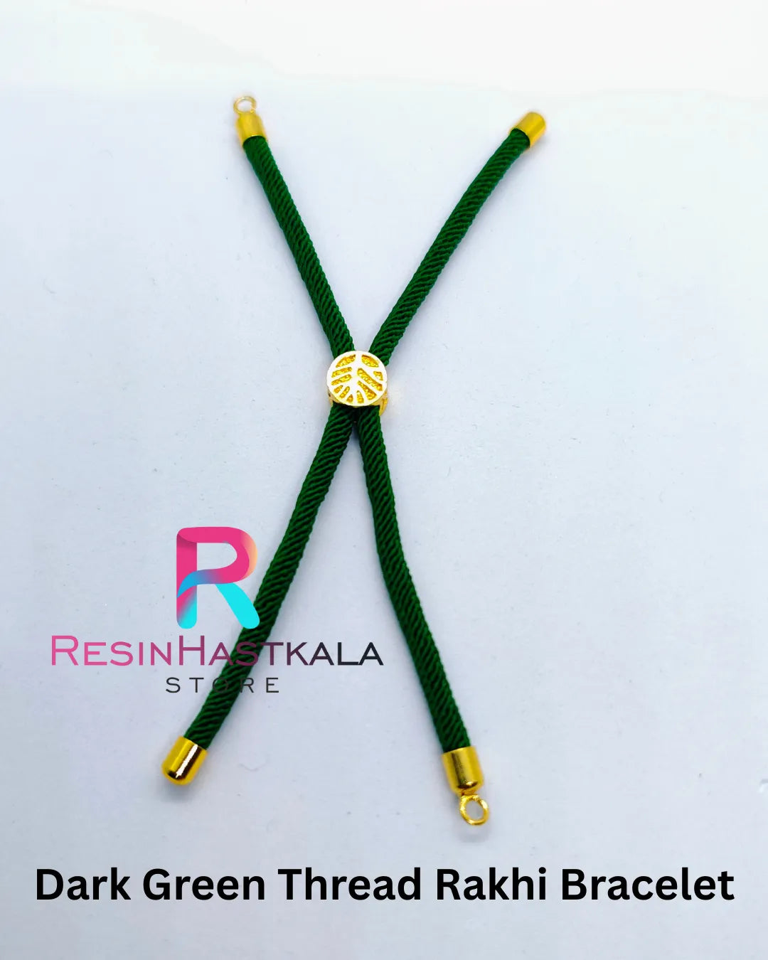 Dark Green Thread Rakhi Bracelet