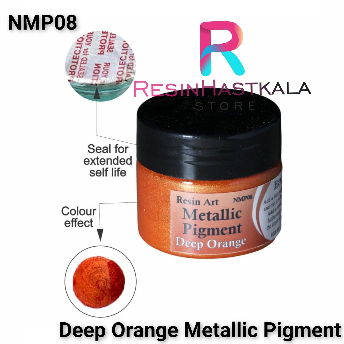 Deep Orange Metallic Pigment (20 Gram)
