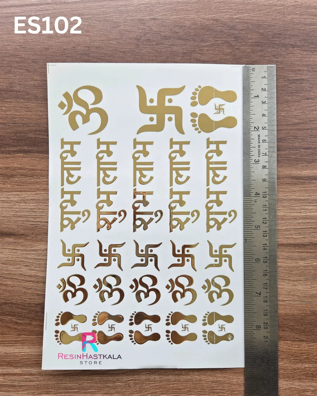 Diwali Golden Embossed Sticker – A5 Size (ES102)