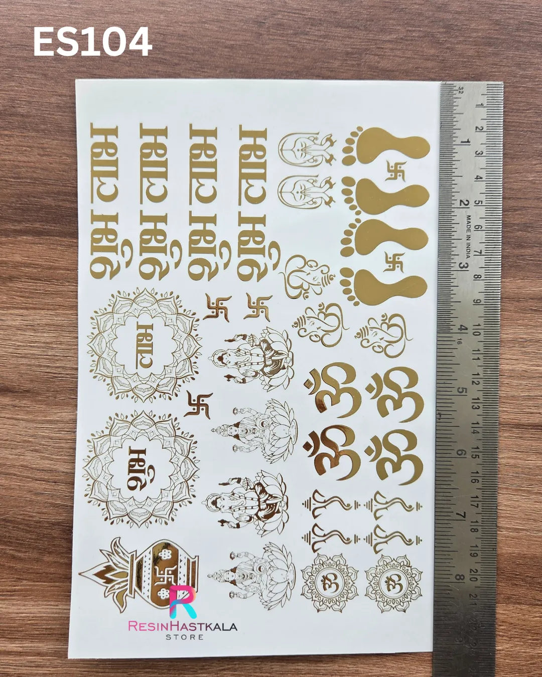 Diwali Golden Embossed Sticker – A5 Size (ES104)