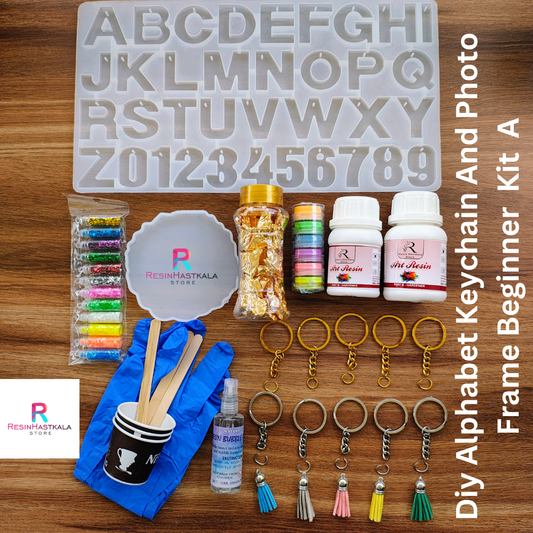 Diy Alphabet Keychain And Photo Frame Beginner Resin Art Kit  A