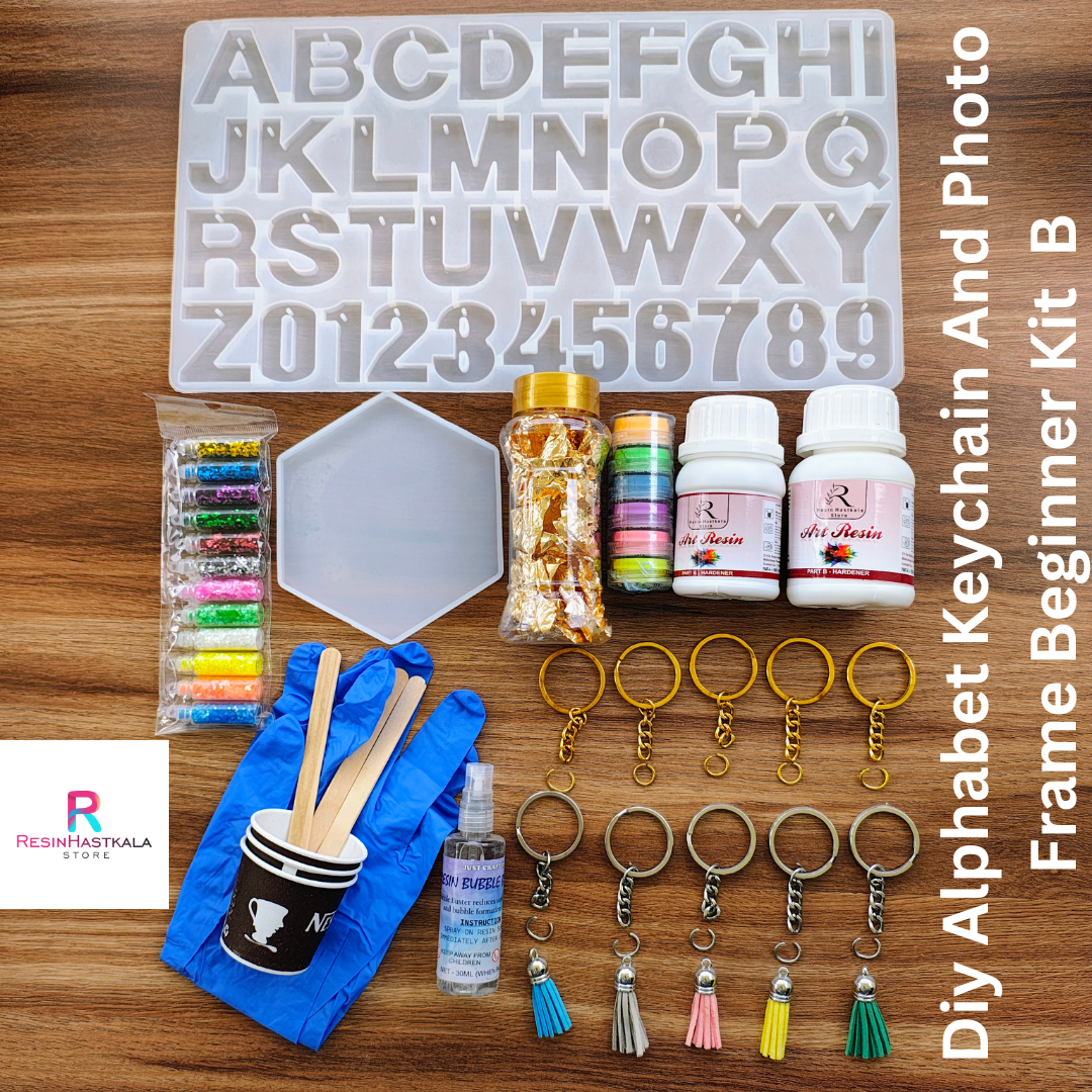 Diy Alphabet Keychain And Photo Frame Beginner Resin Art Kit B