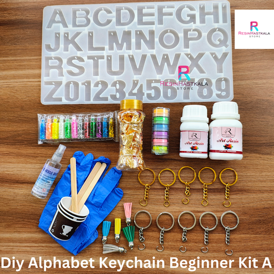 Diy Alphabet Keychain Beginner Resin Art Kit A