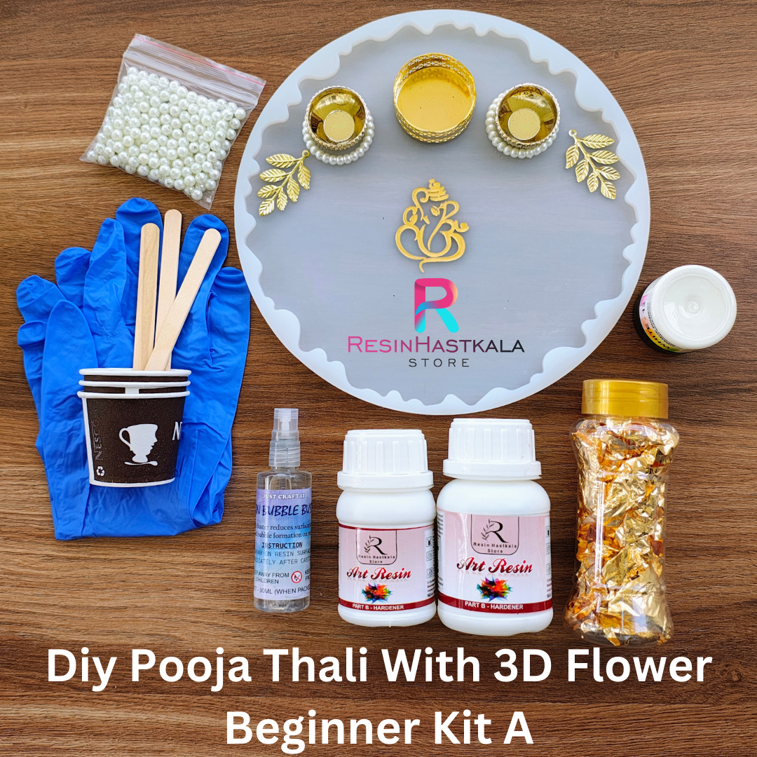 Diy Pooja Thali With 3D Flower Beginner Kit A